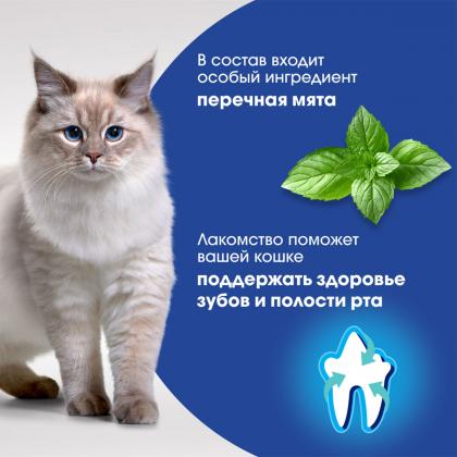 Лакомство для кошек ORAL CARE, с курицей и добавлением мяты Для поддержания здоровья зубов и полости рта, 50г-3