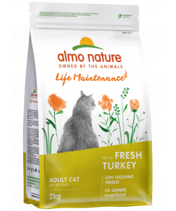 Полнорационный сухой корм для взрослых кошек со свежей индейкой и коричневым рисом. Life Maintenance, Fresh Turkey, 2кг