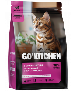 Беззерновой корм для котят и кошек всех возрастов с уткой для чувствительного пищеварения, SENSITIVITIES Duck, 0.4кг