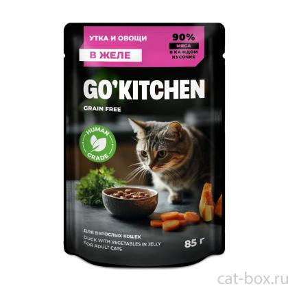 Паучи для взрослых кошек: с уткой и овощами в желе GRAIN FREE ADULT Duck in Jelly, 85г-0