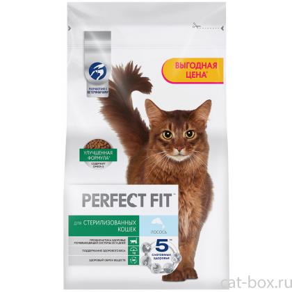 Сухой полнорационный корм для стерилизованных кошек, с лососем, 2.5кг-0