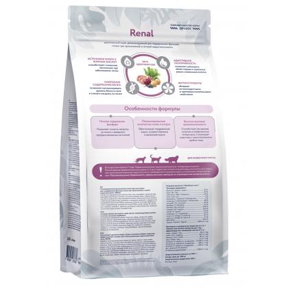 FLORIDA vet Renal Сухой ветеринарный диетический корм для кошек для поддержания функции почек при хронической и острой недостаточности, 0.35кг-1