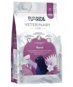 FLORIDA vet Renal Сухой ветеринарный диетический корм для кошек для поддержания функции почек при хронической и острой недостаточности, 0.35кг