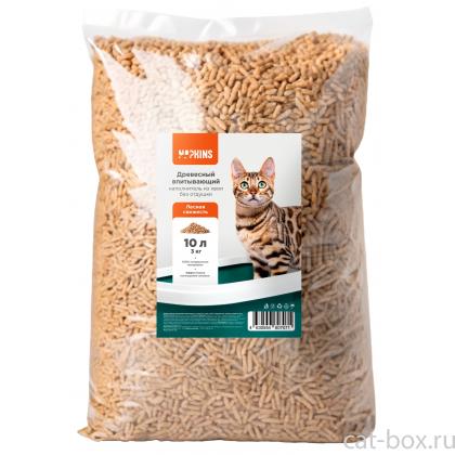 Древесный впитывающий наполнитель с ароматом хвои, 100% натуральный, premium forest, без пыли 10л, 3кг-0