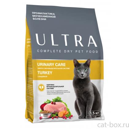 Полнорационный сухой корм для стерилизованных кошек с индейкой Urinary care, 1.5кг-0