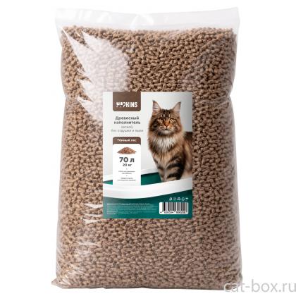 Древесный впитывающий наполнитель для кошачьего туалета лесной, 100% натуральный, premium black, без пыли 70л, 20кг-0