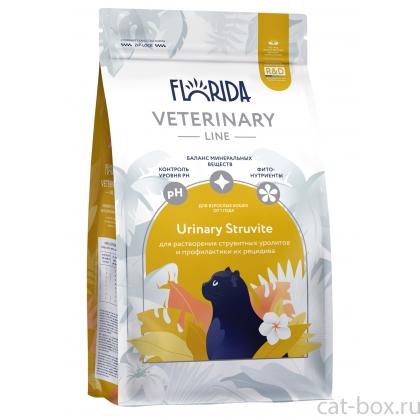 FLORIDA vet Urinary struvite Сухой ветеринарный диетический корм для кошек для растворения струвитных уролитов и профилактики их рецидивов, 0.35кг-0