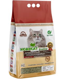 Древесный комкующийся наполнитель в гранулах Эколайн 12л, 4кг