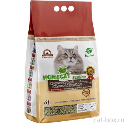 Древесный комкующийся наполнитель в гранулах Эколайн 12л, 4кг-0