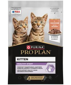 Паучи для котят, беременных и кормящих кошек лосось в соусе, HEALTHY START, 85г