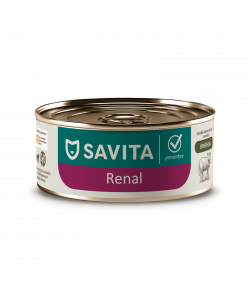 SAVITA prof консервы Renal для кошек поддержание здоровья почек с ягненком. Ветеринарный, диетический, 100г