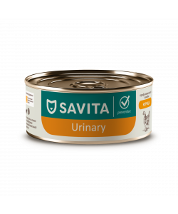 SAVITA prof консервы Urinary для кошек профилактика МКБ с курицей. Ветеринарный, диетический, 100г