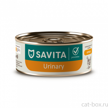 SAVITA prof консервы Urinary для кошек профилактика МКБ с курицей. Ветеринарный, диетический, 100г-0