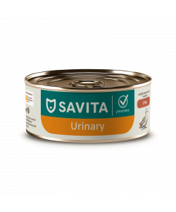 SAVITA prof консервы Urinary для кошек профилактика МКБ с уткой. Ветеринарный, диетический, 100г