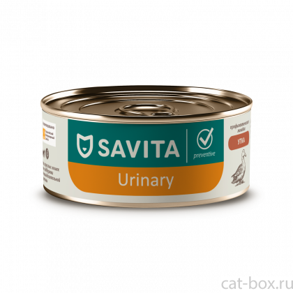 SAVITA prof консервы Urinary для кошек профилактика МКБ с уткой. Ветеринарный, диетический, 100г-0