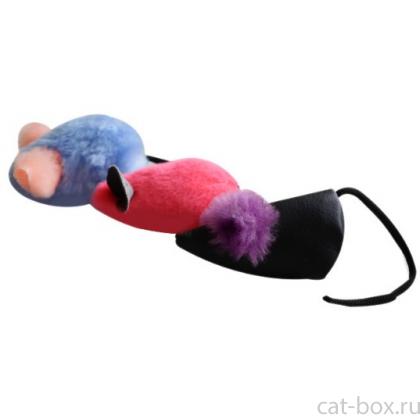 Игрушка для кошек мышь иск.мех/иск.кожа 6 см (набор 10 шт)-0