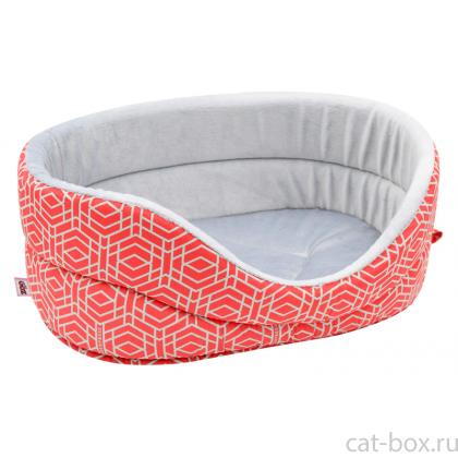 Лежанка "Геометрия" коралловая-0