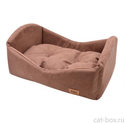 Лежанка-кроватка "Classic" искусственная замша, коричневая-0