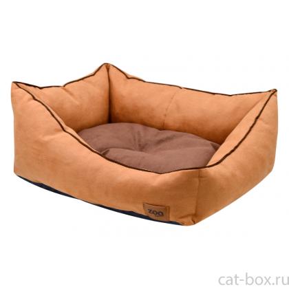 Лежанка пухлик косая "Classic" искусственная замша, бежевая-0