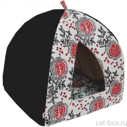 Дом Вигвам лен + мебельная ткань (черный), 38*38*40 см -0