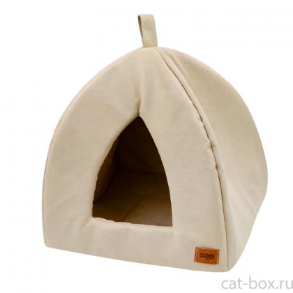 Дом вигвам "Classic" искусственная замша, кремовый, №1, 38х38х40 см-0