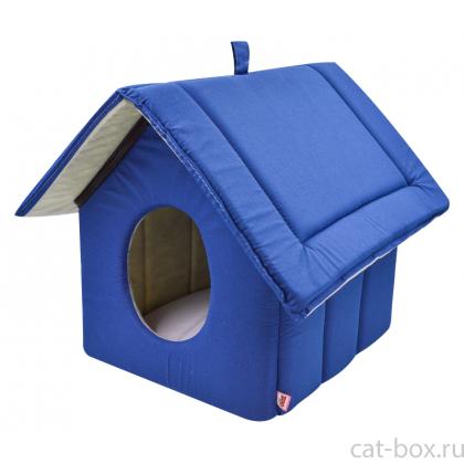 Дом изба на молнии поплин, темно-синий, 33*33*40 см -0