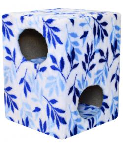 Комплекс "Куб 2 уровня" из меха, с рисунком "FANTASY" голубой, 42х42х55 см