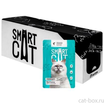 Упаковка 25 шт. Паучи для взрослых кошек и котят кусочки лосося в нежном соусе-0