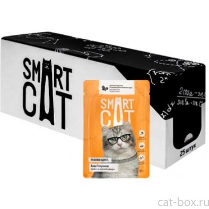 Упаковка 25 шт. Паучи для взрослых кошек и котят кусочки курочки со шпинатом в нежном соусе-0