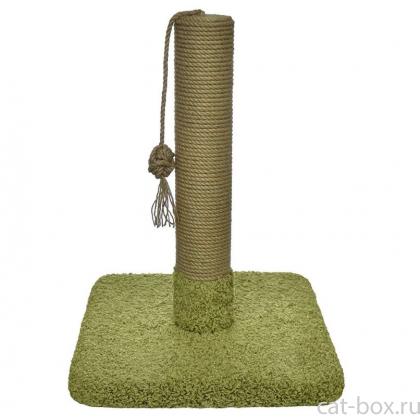 Когтеточка-столбик "Verde", зеленая, 40*40*53см, джут, ковролин-0