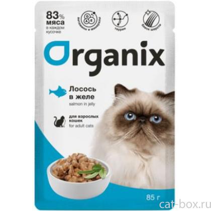 Паучи для взрослых кошек: лосось в желе-0