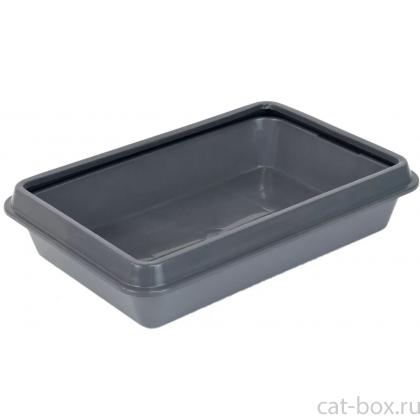 Туалет-лоток Usual с рамкой, 40*26*6,5см, серый-0
