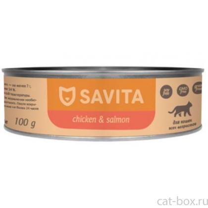 Консервы для кошек и котят. Цыплёнок с лососем-0