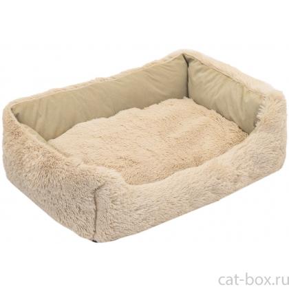 Лежак прямоугольный мягкий "Центавр" с подушкой 70*53*h18см, бежевый-0