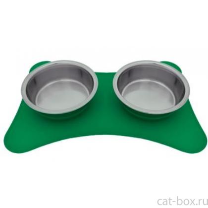 Двойная миска "Харо" зеленая, 2*300мл-0