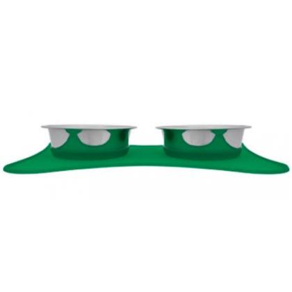 Двойная миска "Харо" зеленая, 2*300мл-1