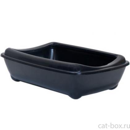 Туалет для кошек с рамкой, глубокий 43*30*12см, черный-0