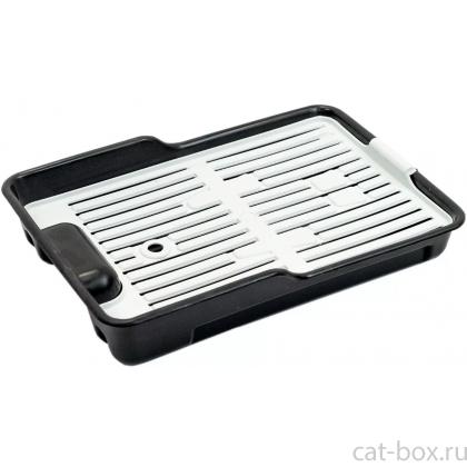 Туалет для кошек с крупной сеткой, 38*26*7см, черный-0