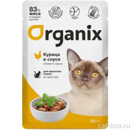 Паучи для взрослых кошек: курица в соусе-0