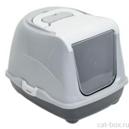 Туалет закрытый с дверцей, совок в комплекте, 50*38*h37см, серый-0