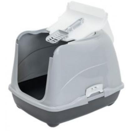 Туалет закрытый с дверцей, совок в комплекте, 50*38*h37см, серый-1