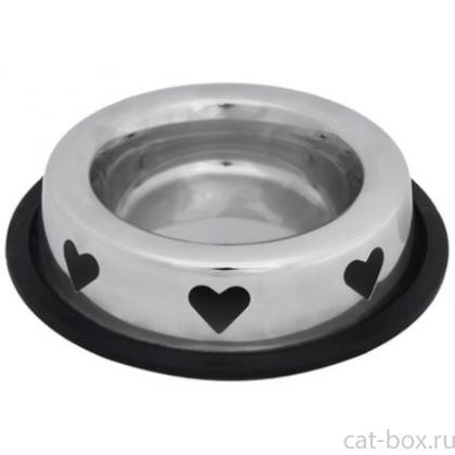 Металлическая миска с резинкой "Heart", 225 мл-0