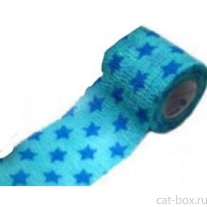 Бинт самофиксирующийся VETЗАБОТА 5см х 4,5м, голубой и звёзды-0