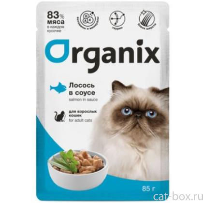 Паучи для взрослых кошек: лосось в соусе-0