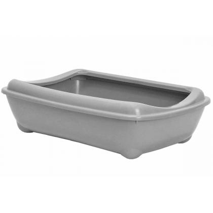 Туалет для кошек с рамкой, глубокий, светло-серый 43*30*12см 99ред99-1