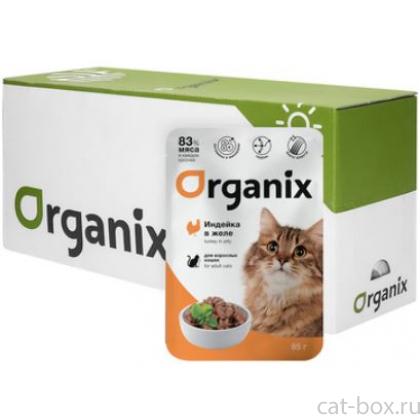 Паучи для взрослых кошек: индейка в желе Упаковка 24штх85г-0