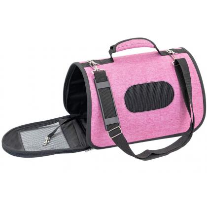 Сумка-переноска жёсткая "PRESTIGE" №1 36*22*22см с карманом, розовая-2