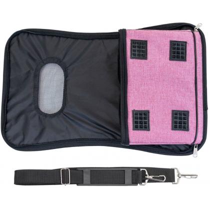 Сумка-переноска жёсткая "PRESTIGE" №1 36*22*22см с карманом, розовая-1