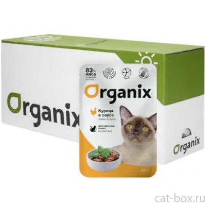 Паучи для взрослых кошек: курица в соусе Упаковка 24штх85г-0