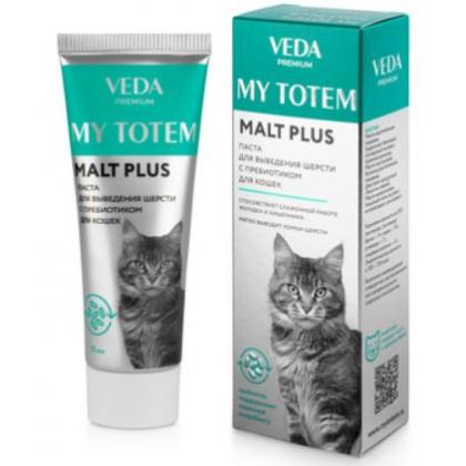 MY TOTEM  MALT PLUS паста для выведения шерсти с пребиотиком, для кошек, 75мл-1